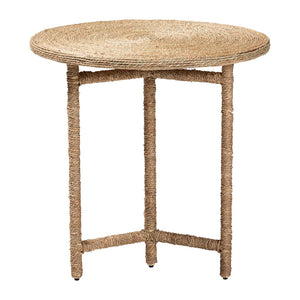 Baxton Studio bali Fumito Handwoven Seagrass End Table - Stylish Round Boho Accent for Living Room & Sunroom Decor F248-FT1-Seagrass-ET