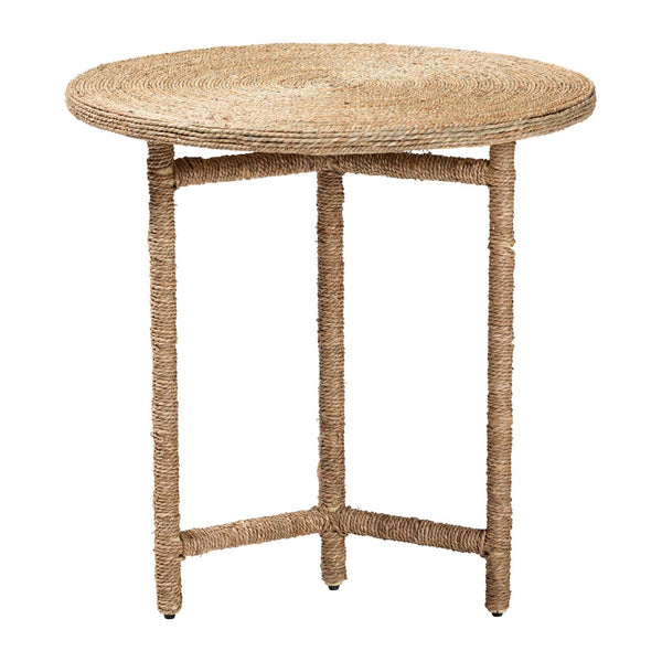 Baxton Studio bali Fumito Handwoven Seagrass End Table - Stylish Round Boho Accent for Living Room & Sunroom Decor F248-FT1-Seagrass-ET