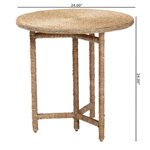 Baxton Studio bali Fumito Handwoven Seagrass End Table - Stylish Round Boho Accent for Living Room & Sunroom Decor F248-FT1-Seagrass-ET