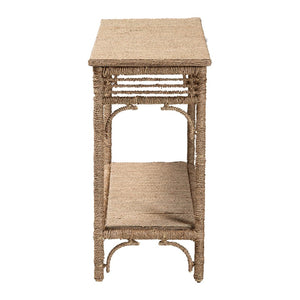 Baxton Studio bali Handwoven Seagrass Console Table - Rustic Entryway Accent Table with Lower Shelf for Organized Style F248-FT3-Seagrass-Console Table