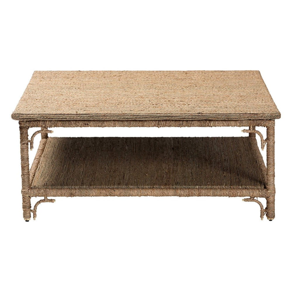 Baxton Studio bali Ganit Handwoven Seagrass Coffee Table - Coastal Boho Centerpiece with Storage & Unique Design F248-FT5-Seagrass-Coffee Table