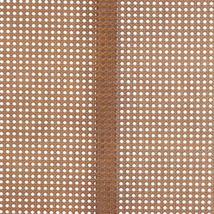 Baxton Studio Baxton Orianthe Scalloped Platform Bed - Solid Wood Frame with Woven Rattan Headboard, Queen Size MG9811/0245-Walnut Rattan-Queen
