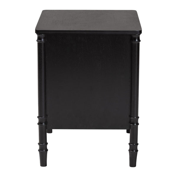 Baxton Studio Baxton Studio Marisela Black Nightstand with Gold Handles - Stylish 2-Drawer Accent Table for Bedrooms MG9014-Black 9990-2DW-NS