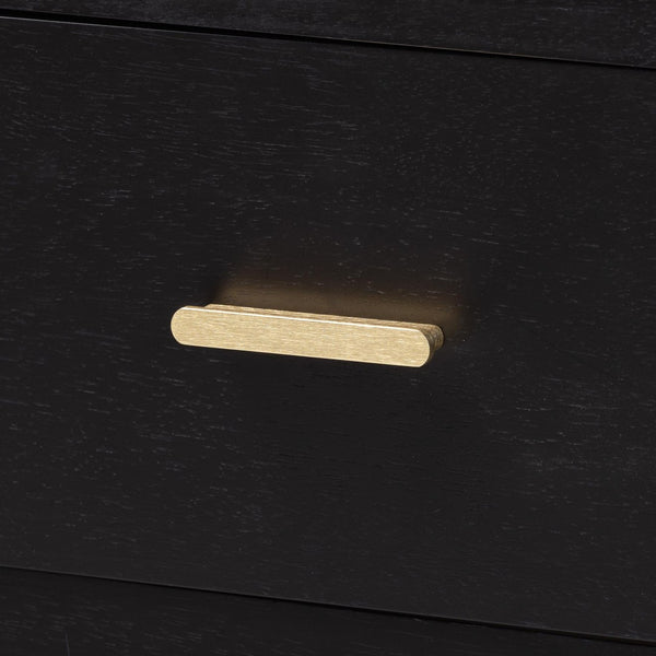Baxton Studio Baxton Studio Marisela Black Nightstand with Gold Handles - Stylish 2-Drawer Accent Table for Bedrooms MG9014-Black 9990-2DW-NS