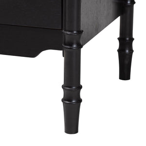 Baxton Studio Baxton Studio Marisela Black Nightstand with Gold Handles - Stylish 2-Drawer Accent Table for Bedrooms MG9014-Black 9990-2DW-NS