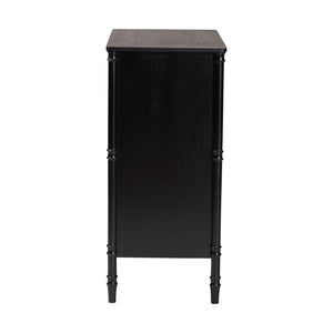 Baxton Studio Baxton Studio Marisela Black Wood Chest of Drawers - Elegant 4-Drawer Dresser with Gold Handles MG9014-Black 9990-4DW-Chest