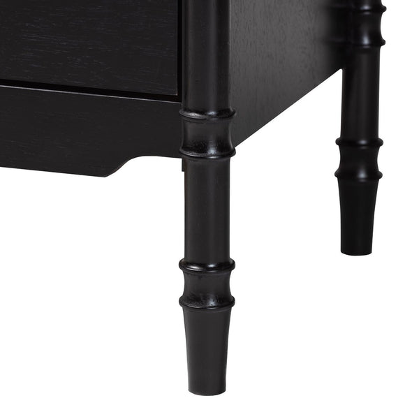 Baxton Studio Baxton Studio Marisela Black Wood Chest of Drawers - Elegant 4-Drawer Dresser with Gold Handles MG9014-Black 9990-4DW-Chest