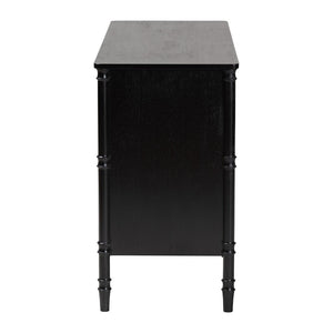 Baxton Studio Baxton Studio Marisela Dresser - Elegant 6-Drawer Storage with Bamboo Legs & Brass Handles for Bedrooms MG9014-Black 9990-6DW-Dresser