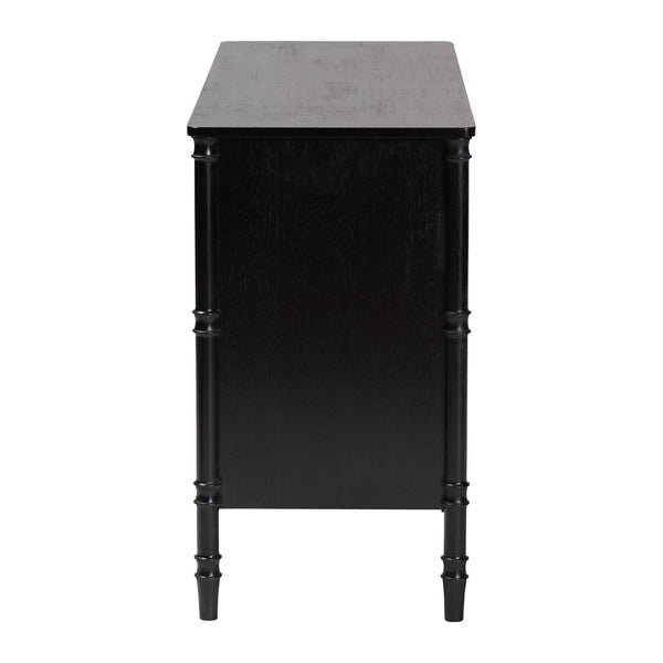 Baxton Studio Baxton Studio Marisela Dresser - Elegant 6-Drawer Storage with Bamboo Legs & Brass Handles for Bedrooms MG9014-Black 9990-6DW-Dresser