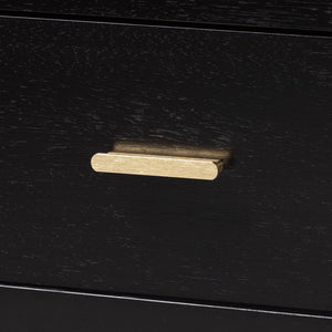 Baxton Studio Baxton Studio Marisela Dresser - Elegant 6-Drawer Storage with Bamboo Legs & Brass Handles for Bedrooms MG9014-Black 9990-6DW-Dresser