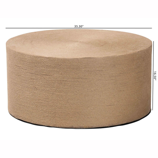 Baxton Studio bali Handwoven Jute Coffee Table - Coastal Boho Round Centerpiece for Living Room & Lounge Spaces F248-FT9-Seagrass-Round-Coffee Table