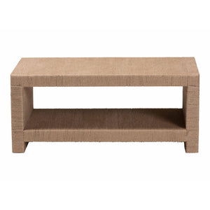 Baxton Studio bali Adaya Handwoven Jute Coffee Table - Chic Rectangular Center Table with Open Shelf Storage & Style F248-FT11-Seagrass-Rectangular-Coffee Table