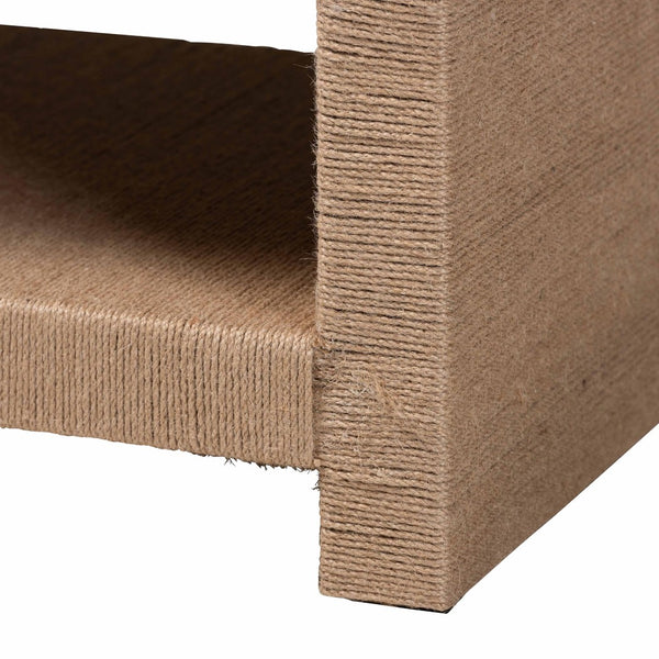 Baxton Studio bali Adaya Handwoven Jute Coffee Table - Chic Rectangular Center Table with Open Shelf Storage & Style F248-FT11-Seagrass-Rectangular-Coffee Table