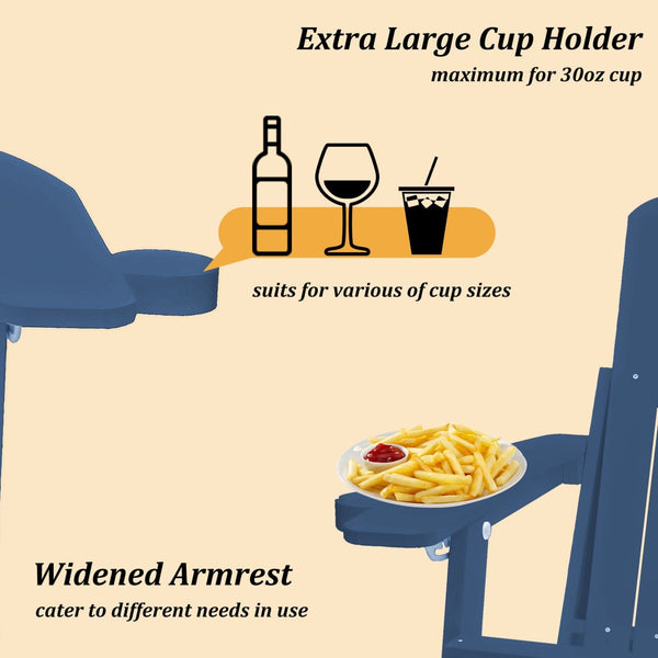 English Elm Adirondack Outdoor Patio Chair Polystyrene Wood Grain Finish with Retractable Footrest T3609P482843