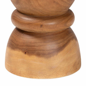 Baxton Studio bali Bali Bancroft Handcrafted Solid Suar Wood Side Table - Unique Hourglass Design for Modern Boho Rooms Suar S/T 002-Natural-Side Table