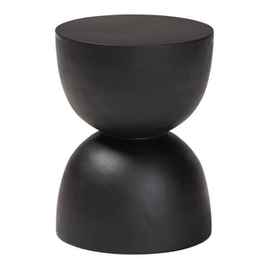 Baxton Studio bali Nomiki Solid Suar Wood Side Table - Hand-Carved Hourglass Accent for Modern Boho Interiors Suar S/T 003-Black-Side Table