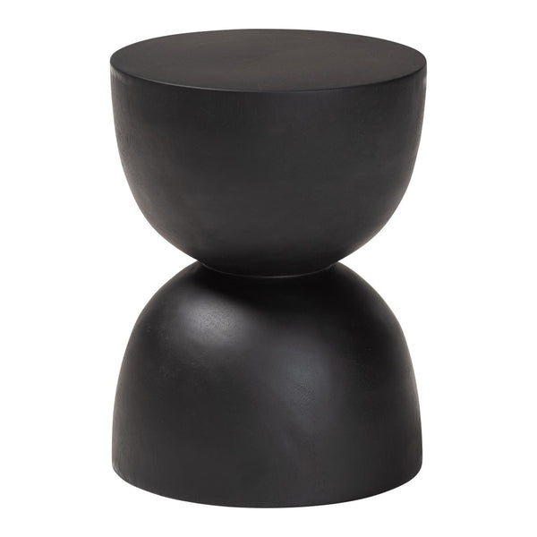 Baxton Studio bali Nomiki Solid Suar Wood Side Table - Hand-Carved Hourglass Accent for Modern Boho Interiors Suar S/T 003-Black-Side Table