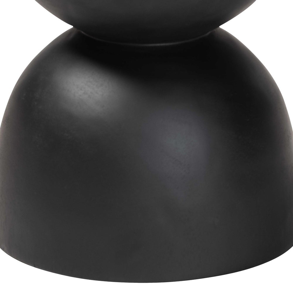 Baxton Studio bali Nomiki Solid Suar Wood Side Table - Hand-Carved Hourglass Accent for Modern Boho Interiors Suar S/T 003-Black-Side Table