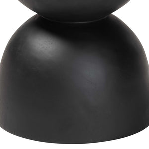 Baxton Studio bali Nomiki Solid Suar Wood Side Table - Hand-Carved Hourglass Accent for Modern Boho Interiors Suar S/T 003-Black-Side Table