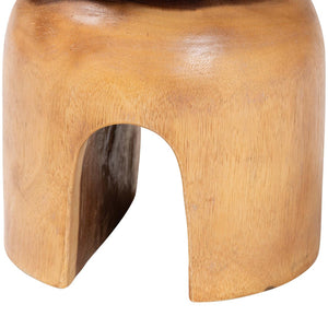 Baxton Studio bali Abrina Solid Suar Wood Side Table - Hand-Carved Modern Boho Accent with Unique Arched Base Suar S/T 004-Natural-Side Table