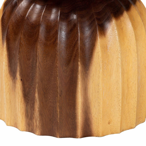 Baxton Studio bali Noleta Hand-Carved Suar Wood Side Table - Unique Sculptural Hourglass Design for Modern Spaces Suar S/T 005-Natural-Side Table