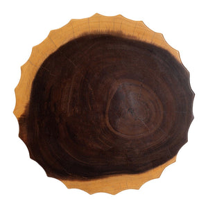 Baxton Studio bali Noleta Hand-Carved Suar Wood Side Table - Unique Sculptural Hourglass Design for Modern Spaces Suar S/T 005-Natural-Side Table