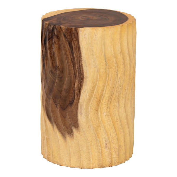 Baxton Studio bali Fuchsia Hand-Carved Suar Wood Accent Table – Unique Round Sculptural Design for Any Space Suar S/T 006-Natural-Side Table