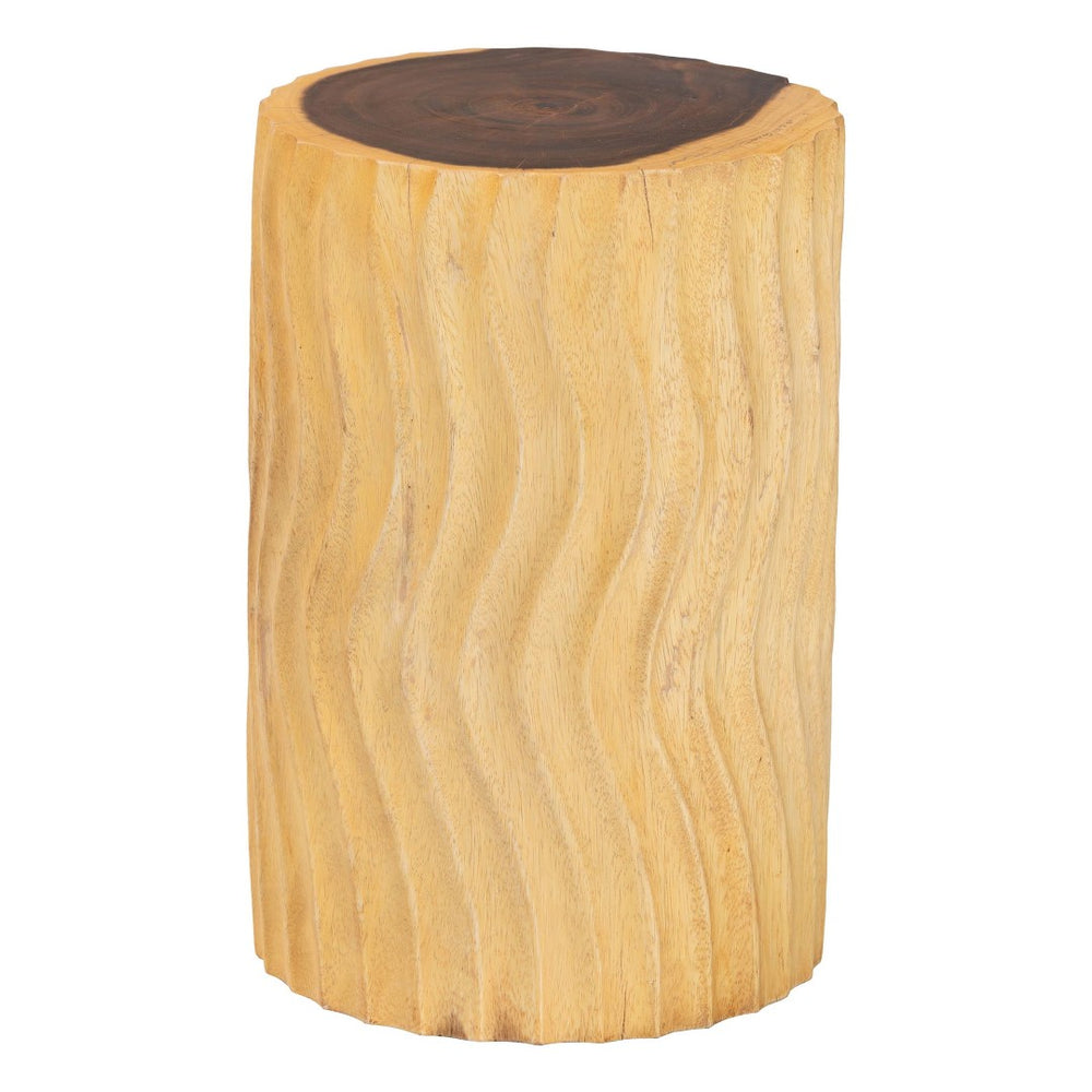Baxton Studio bali Fuchsia Hand-Carved Suar Wood Accent Table – Unique Round Sculptural Design for Any Space Suar S/T 006-Natural-Side Table