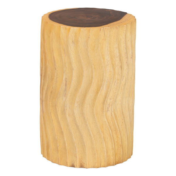 Baxton Studio bali Fuchsia Hand-Carved Suar Wood Accent Table – Unique Round Sculptural Design for Any Space Suar S/T 006-Natural-Side Table