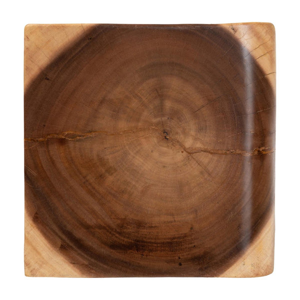 Baxton Studio bali Bali Eliada Hand-Carved Suar Wood Side Table - Unique Wavy Accent Table for Modern Boho Interiors Suar S/T 010-Natural-Side Table