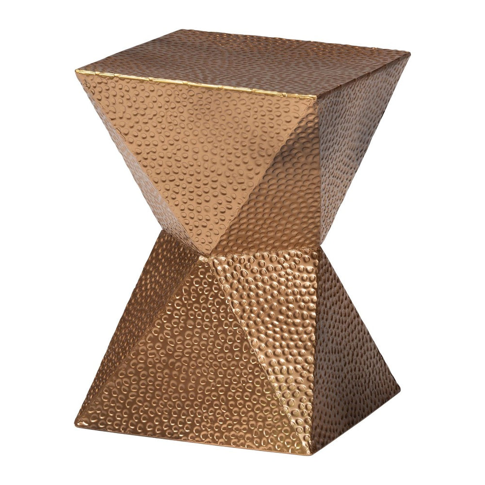 Baxton Studio Baxton Studio Pacey Textured Metal Accent Table - Stylish Hourglass Design for Modern Living Spaces H01-123218-Bronze/Metal-Side Table