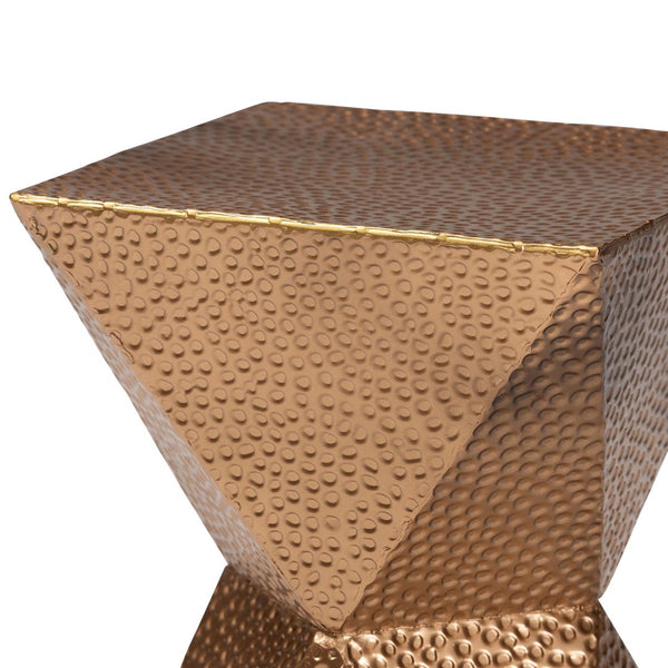 Baxton Studio Baxton Studio Pacey Textured Metal Accent Table - Stylish Hourglass Design for Modern Living Spaces H01-123218-Bronze/Metal-Side Table