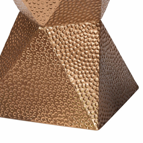 Baxton Studio Baxton Studio Pacey Textured Metal Accent Table - Stylish Hourglass Design for Modern Living Spaces H01-123218-Bronze/Metal-Side Table