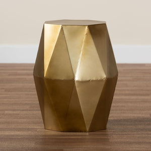 Baxton Studio Baxton Studio Salman Geometric Bronze Accent Table - Modern Compact Side Table for Any Space H01-123219-Bronze/Metal-Side Table