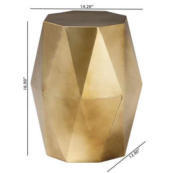 Baxton Studio Baxton Studio Salman Geometric Bronze Accent Table - Modern Compact Side Table for Any Space H01-123219-Bronze/Metal-Side Table