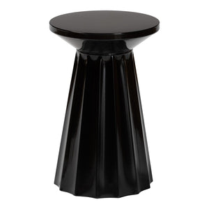 Baxton Studio Baxton Studio Ulmer Metal Scalloped Round Accent Table - Modern Elegance for Indoor and Outdoor Use Black H01-123220-Black/Metal-Side Table
