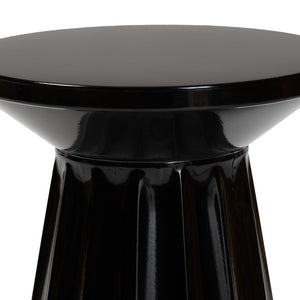 Baxton Studio Baxton Studio Ulmer Metal Scalloped Round Accent Table - Modern Elegance for Indoor and Outdoor Use Black H01-123220-Black/Metal-Side Table