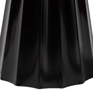 Baxton Studio Baxton Studio Ulmer Metal Scalloped Round Accent Table - Modern Elegance for Indoor and Outdoor Use Black H01-123220-Black/Metal-Side Table