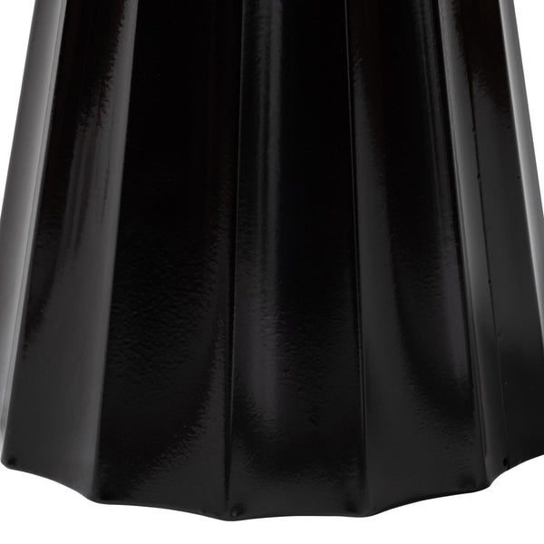 Baxton Studio Baxton Studio Ulmer Metal Scalloped Round Accent Table - Modern Elegance for Indoor and Outdoor Use Black H01-123220-Black/Metal-Side Table