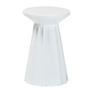 Baxton Studio Baxton Studio Ulmer Metal Scalloped Round Accent Table - Modern Elegance for Indoor and Outdoor Use White H01-123220A-White/Metal-Side Table