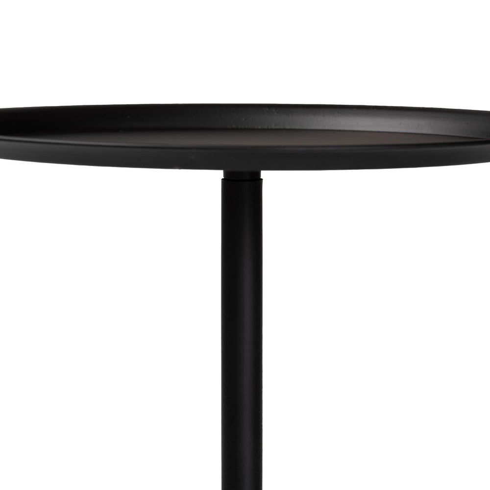 Baxton Studio Baxton Studio Modern Metal Pedestal Side Table - Sleek Round Tray Top for Indoor & Outdoor Use Black H01-132670-Black/Metal-Side Table