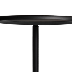 Baxton Studio Baxton Studio Modern Metal Pedestal Side Table - Sleek Round Tray Top for Indoor & Outdoor Use Black H01-132670-Black/Metal-Side Table
