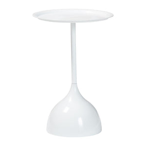 Baxton Studio Baxton Studio Modern Metal Pedestal Side Table - Sleek Round Tray Top for Indoor & Outdoor Use White H01-132670A-White/Metal-Side Table