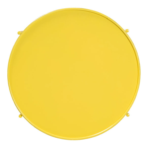 Baxton Studio Baxton Studio Laverne Metal Side Table – Scalloped Round Accent Table for Indoor & Outdoor Use Yellow H01-122082-Yellow/Metal-Side Table