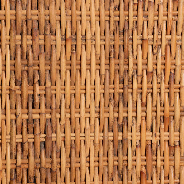 Baxton Studio bali Derris Natural Rattan Dining Chair - Boho Wingback Side Chair with Cushion & Solid Mango Legs MD-39817-LC Derris-Natural Rattan-DC