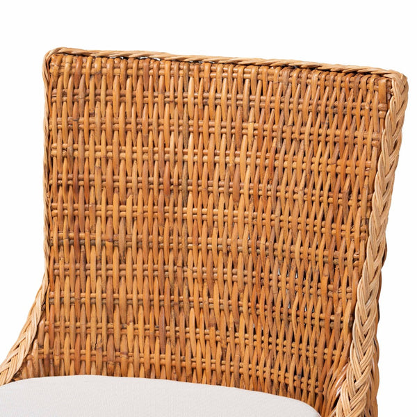 Baxton Studio bali Derris Natural Rattan Counter Stool - Tall Wingback Design with Mango Wood Legs, Boho Chic Style MD-39818-LC Derris-Natural Rattan-CS