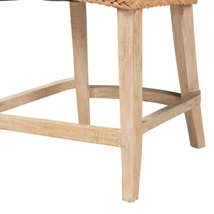Baxton Studio bali Derris Natural Rattan Counter Stool - Tall Wingback Design with Mango Wood Legs, Boho Chic Style MD-39818-LC Derris-Natural Rattan-CS