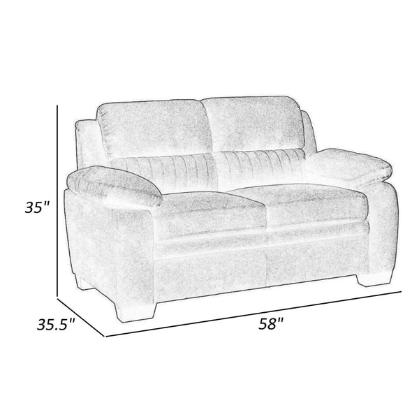 English Elm Hugh Channel Tufted Compact Loveseat Gray Polyester Foam Cushioned Contemporary Seating B056P416894