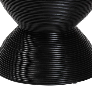 Baxton Studio bali Tokyo Laminated Rattan Side Table - Handcrafted Hourglass Accent Table for Modern Boho Spaces Black Tokyo-Black Rattan-Side Table