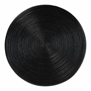 Baxton Studio bali Tokyo Laminated Rattan Side Table - Handcrafted Hourglass Accent Table for Modern Boho Spaces Black Tokyo-Black Rattan-Side Table